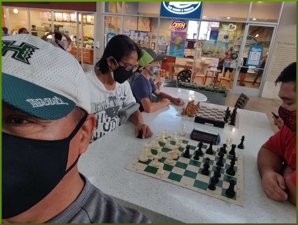 People playing chess at Ka Makana Alii.