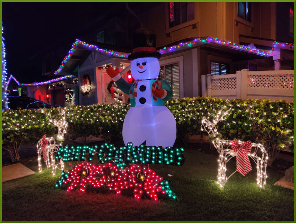 2021 Christmas decorations around Iwalani Village